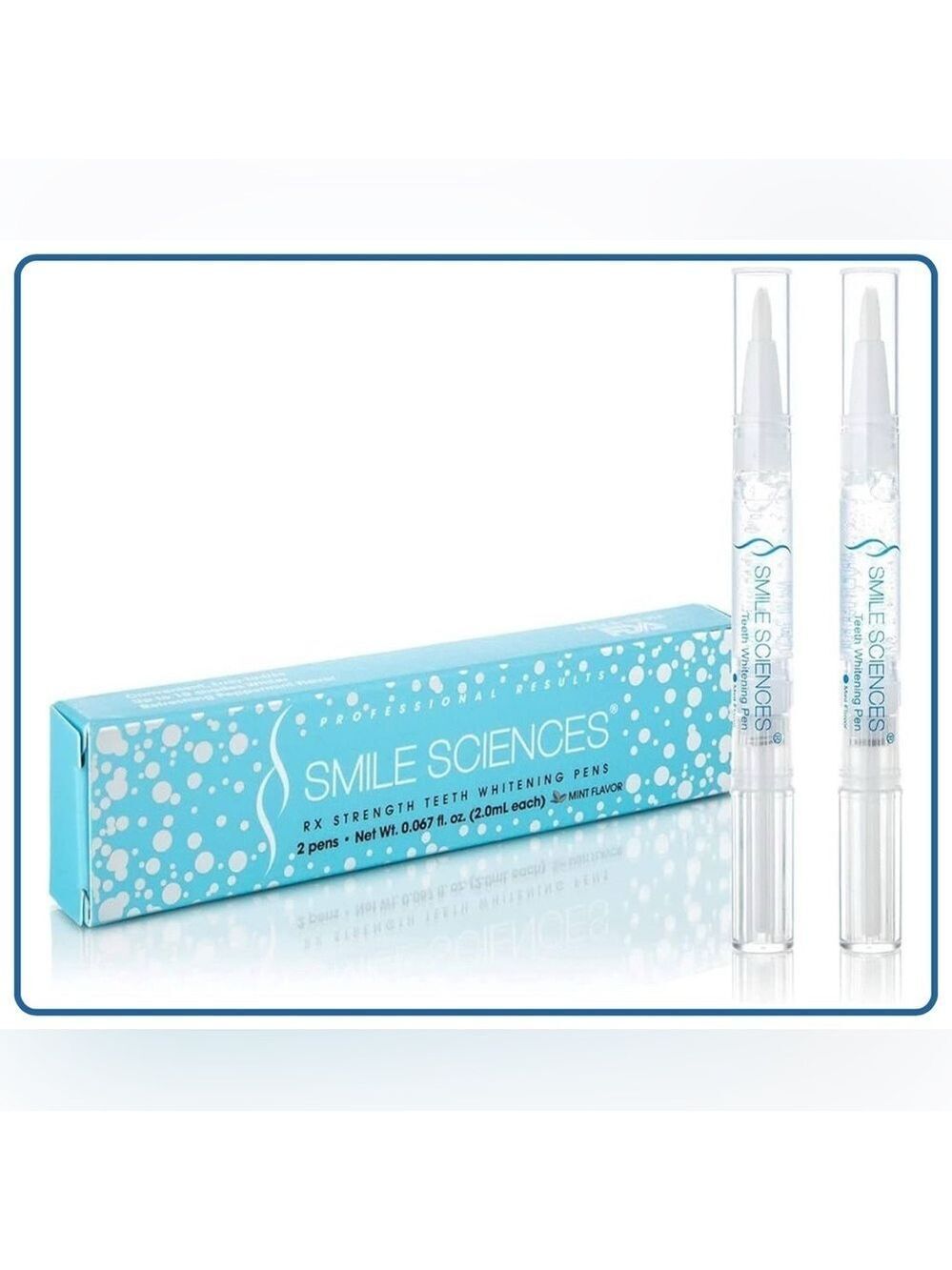 Smile Sciences Teeth Whitening Pens Peppermint Flavor Set of 2 New In Box